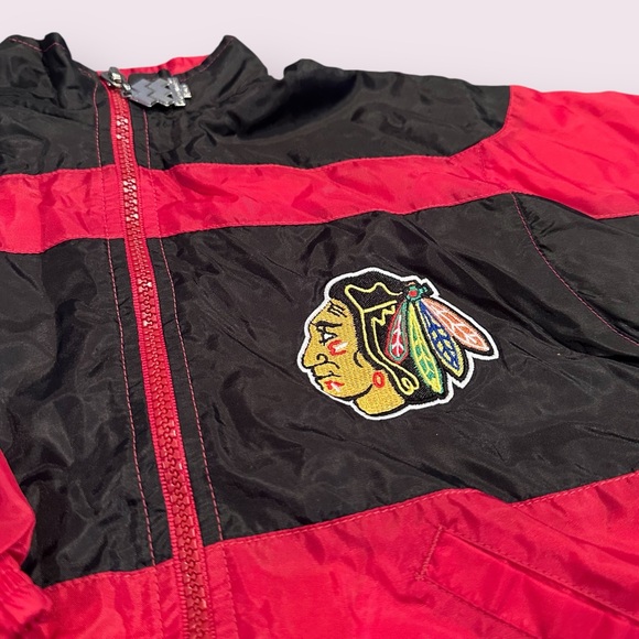 NWT NHL Baby Chicago Blackhawks Hockey Nylon Zip Front Jacket MightyMac 18 Mon - Picture 3 of 10